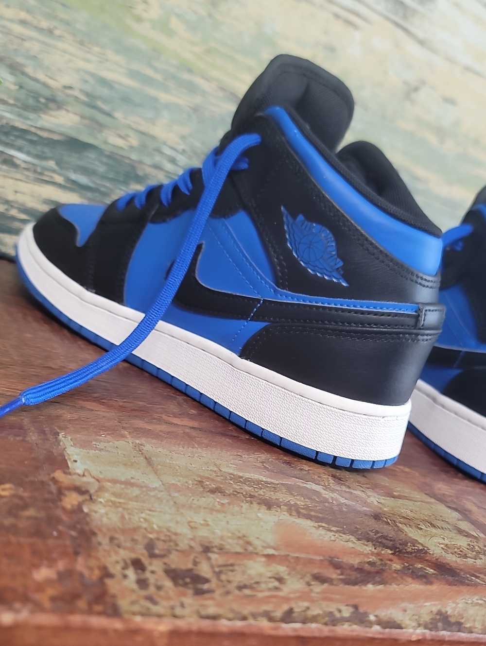 Nike Air Jordan 1 Mid "Black Royal Blue" Wmns 6.5 Great Condition. Fast Shipping - Picture 7 of 12